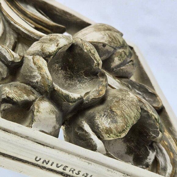 Vintage Universal Statuary Co 1958 Set of 2 Chalkware Floral Wall Hangings - Picture 11 of 16